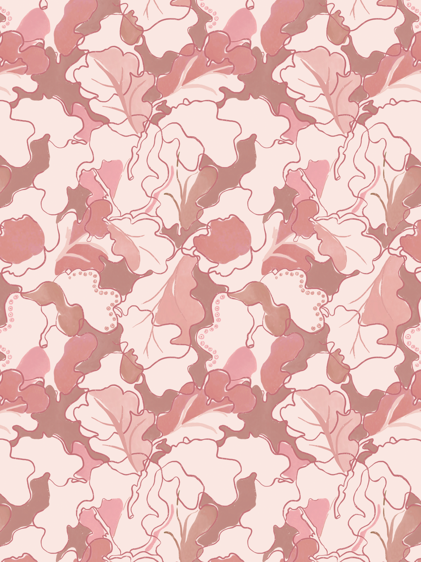 Adagio, Pinks Linen Fabric