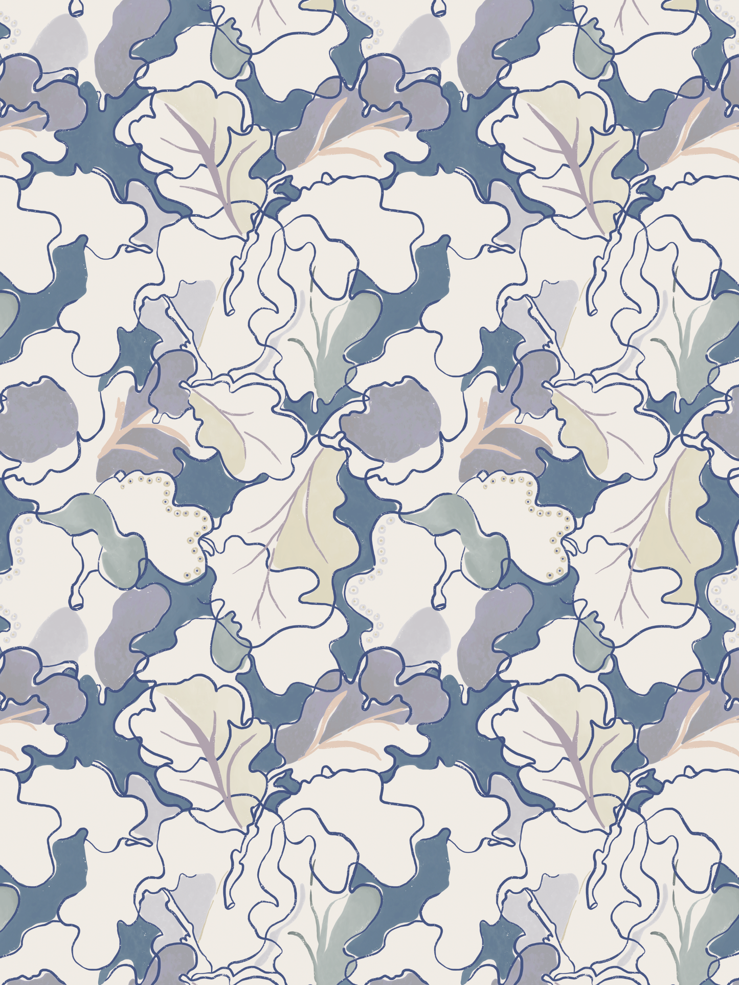 Adagio, Blue Linen Fabric