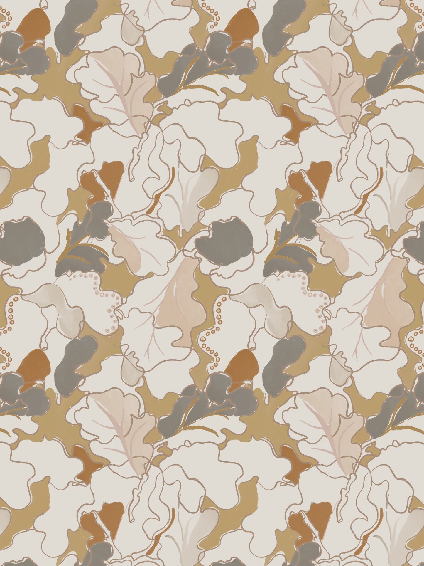 Adagio, Olive and Brown Linen Fabric