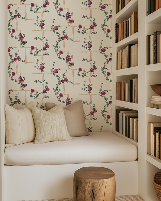 Coco - Wallpaper - Fuchsia on White