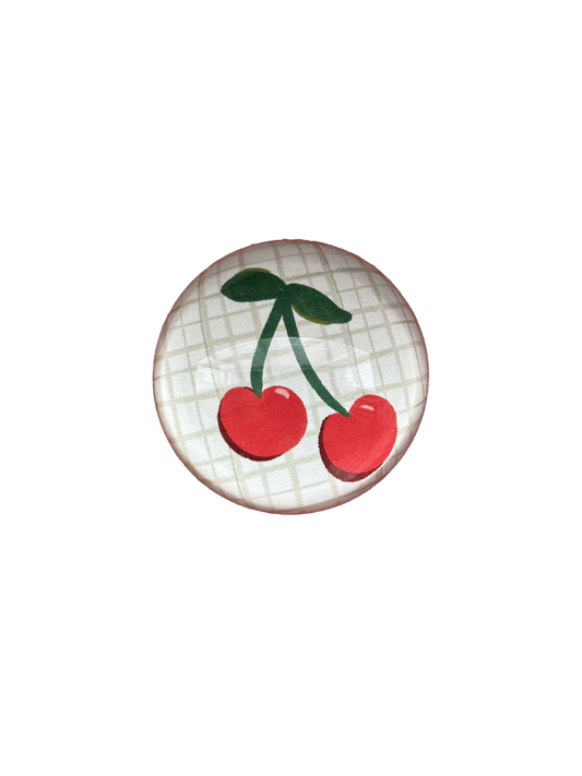 Cherries Glass Paperweight
