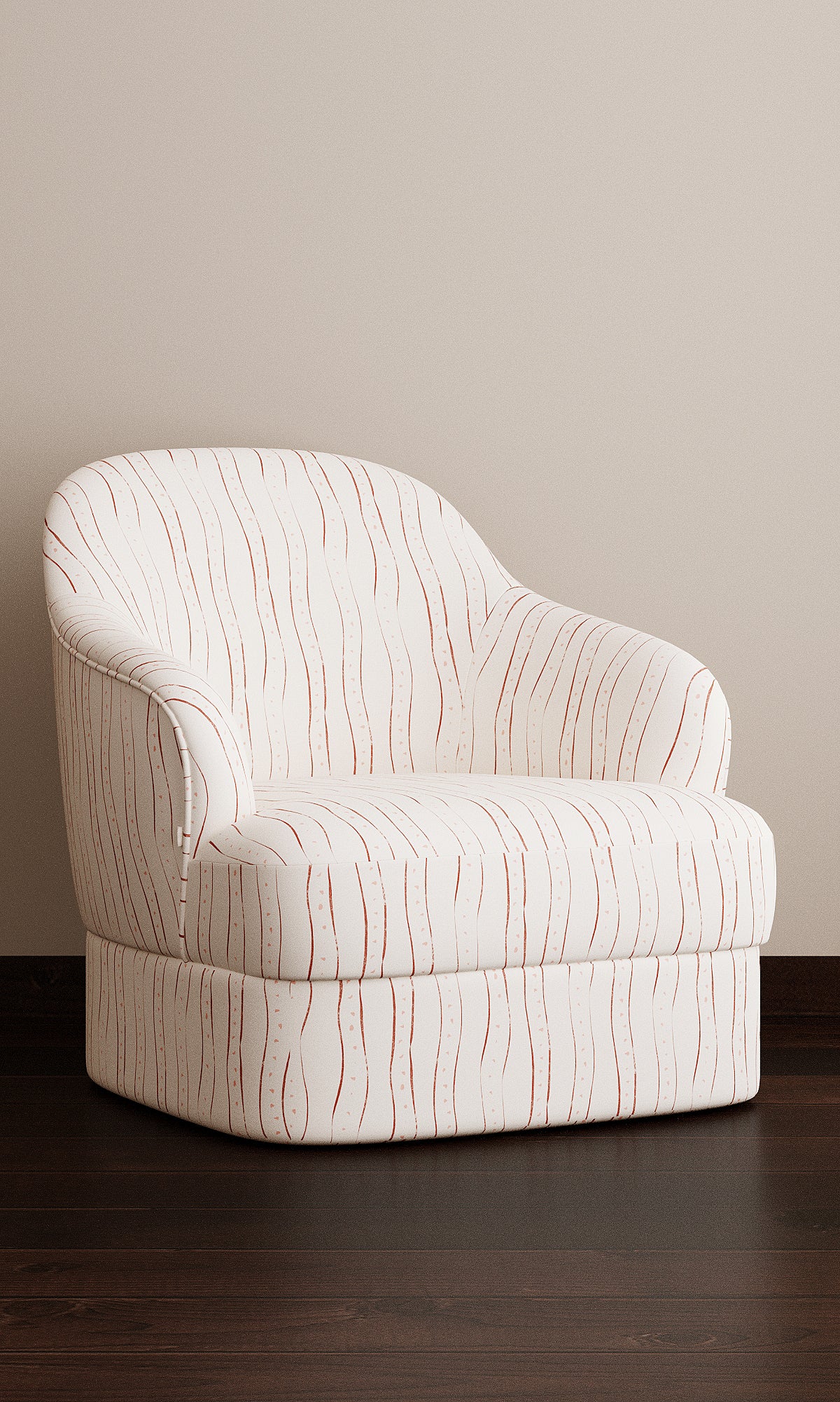 Rayure, Burgundy Linen Fabric