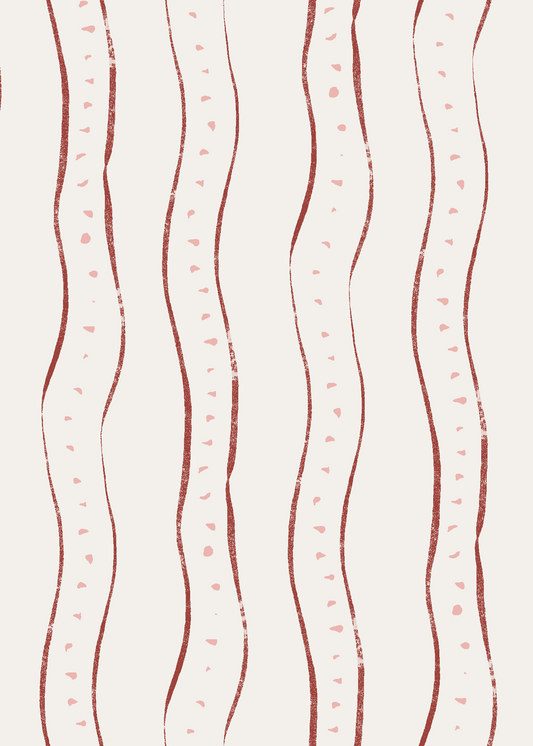 Rayure, Burgundy Linen Fabric