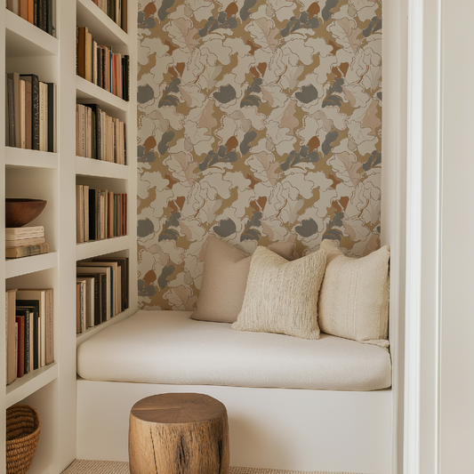 Adagio - Wallpaper - Olive and Brown