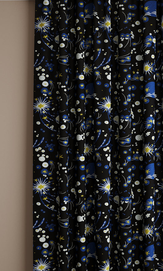 Solaris Linen Cotton Fabric Ink Blue