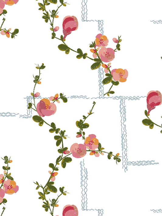 Coco - Wallpaper - Pink on White