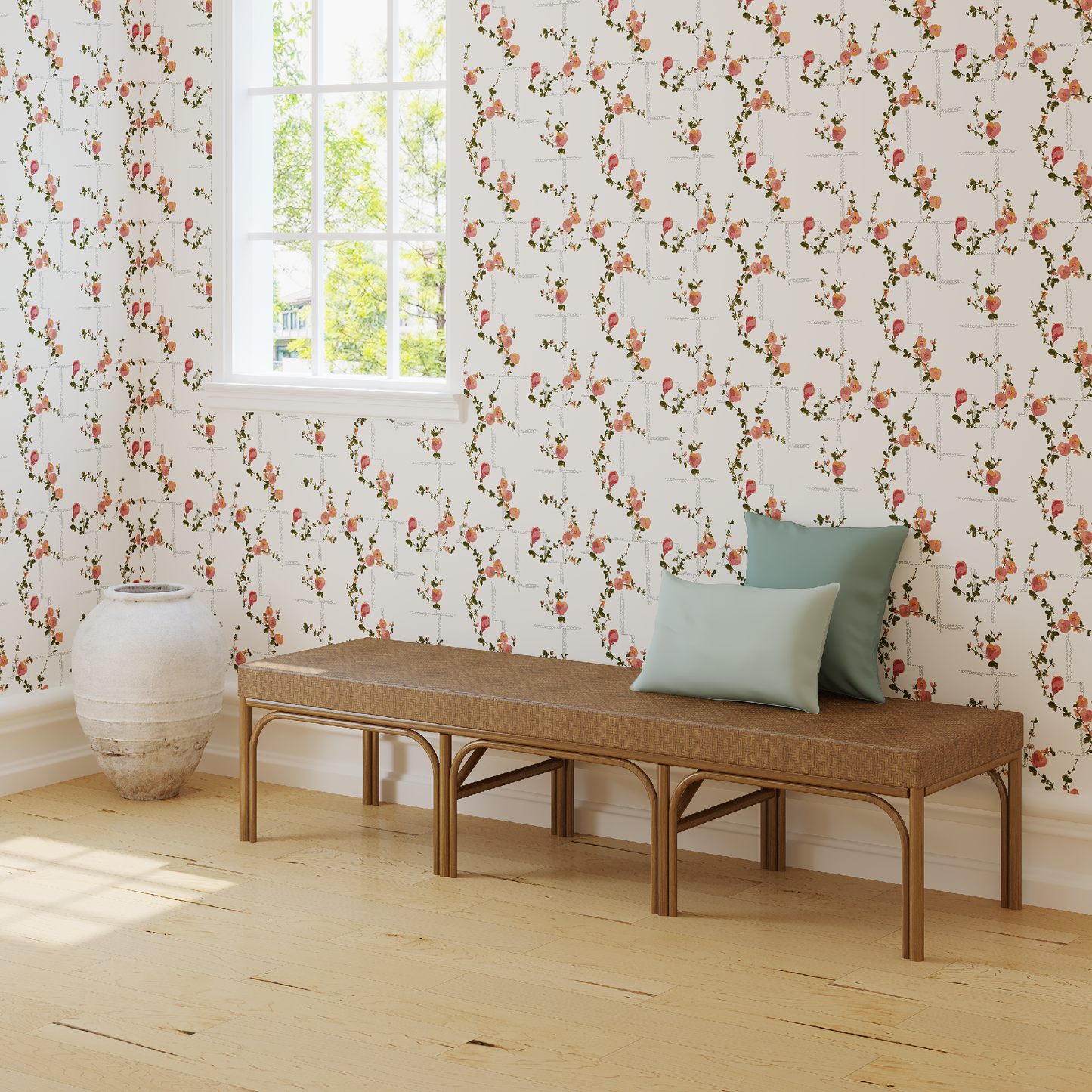 Coco - Wallpaper - Pink on White