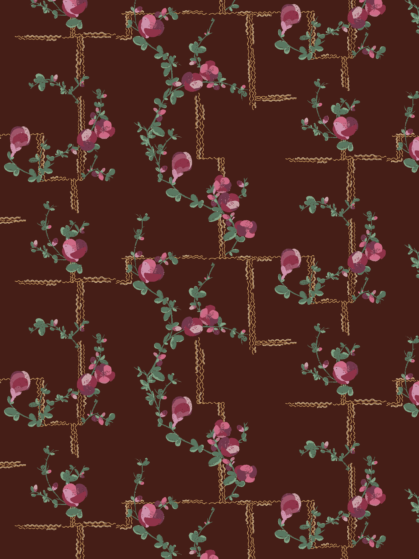 Coco - Wallpaper - Fuchsia on Brick