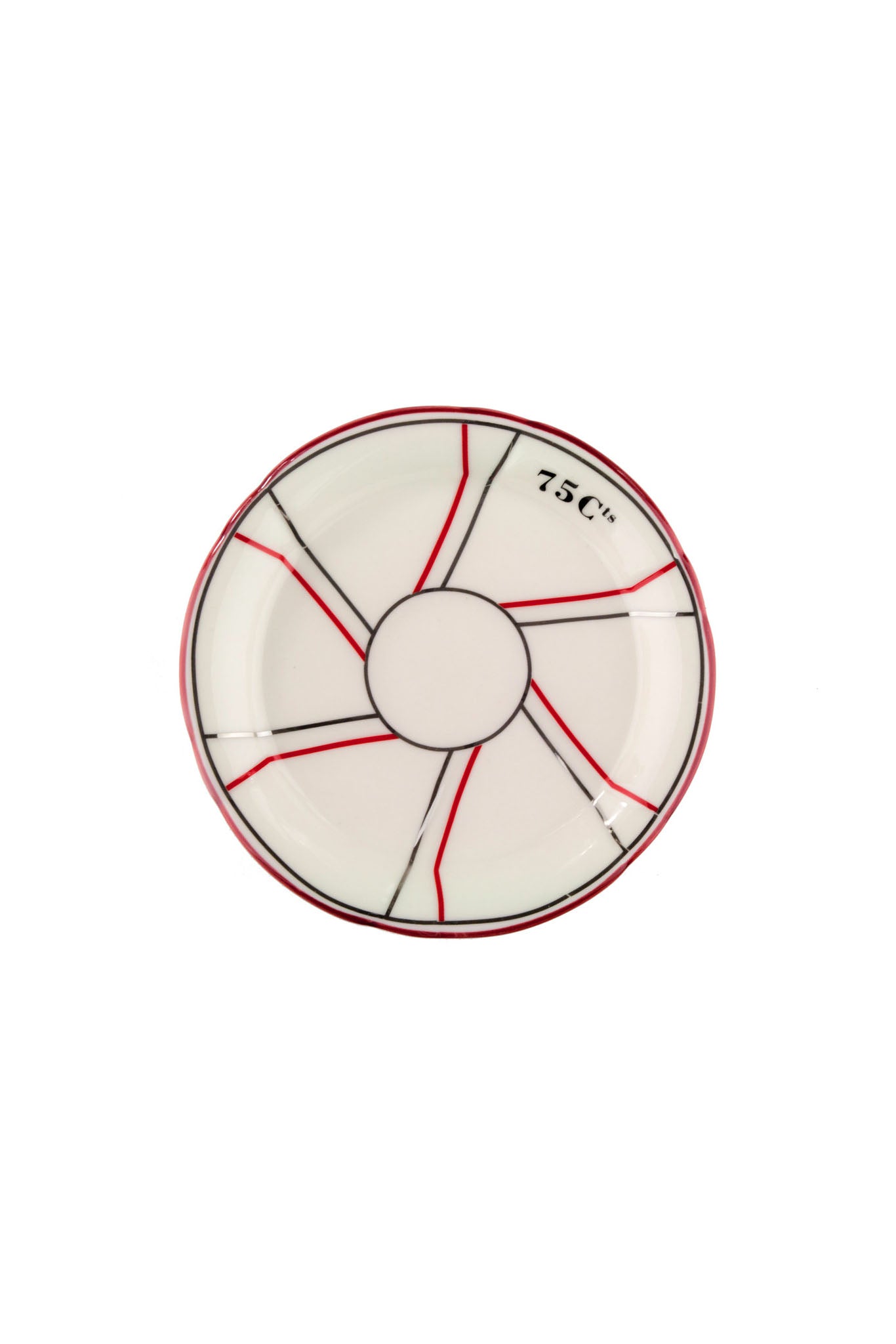 French Tip Trinket Dish - Red and Silver