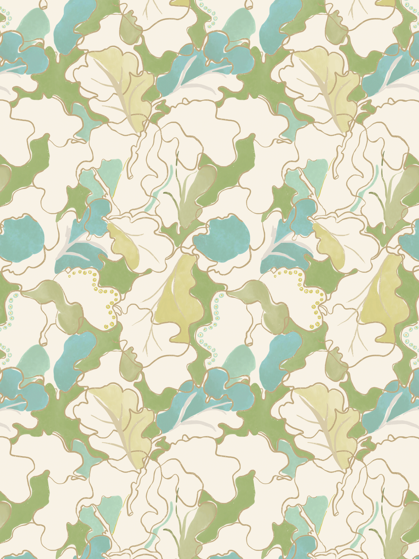 Adagio, Green Linen Fabric