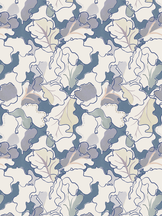 Adagio, Blue Linen Fabric