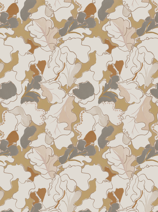 Adagio, Olive and Brown Linen Fabric