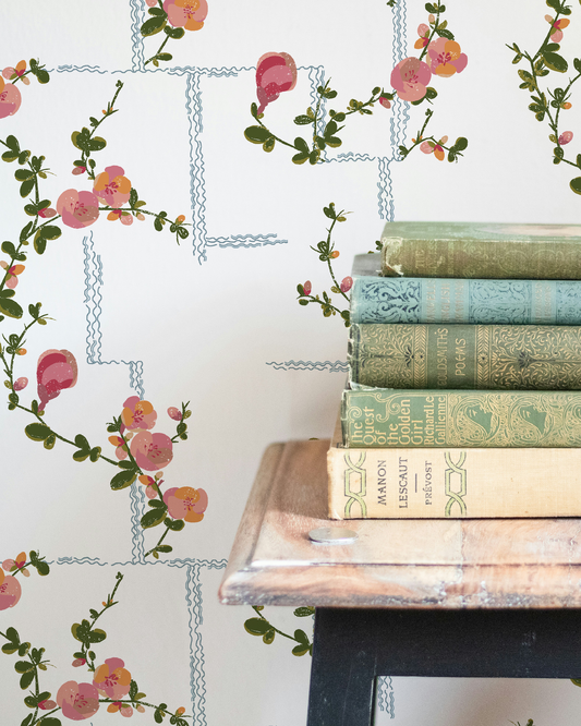 Coco - Wallpaper - Pink on White