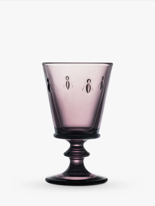 La Rochere Bee Stemmed Wine glass in aubergine