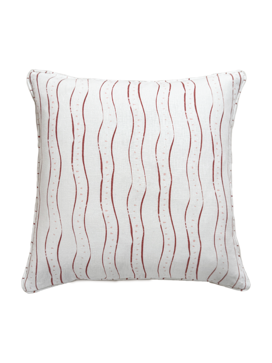 Rayure Burgundy Linen Cushion