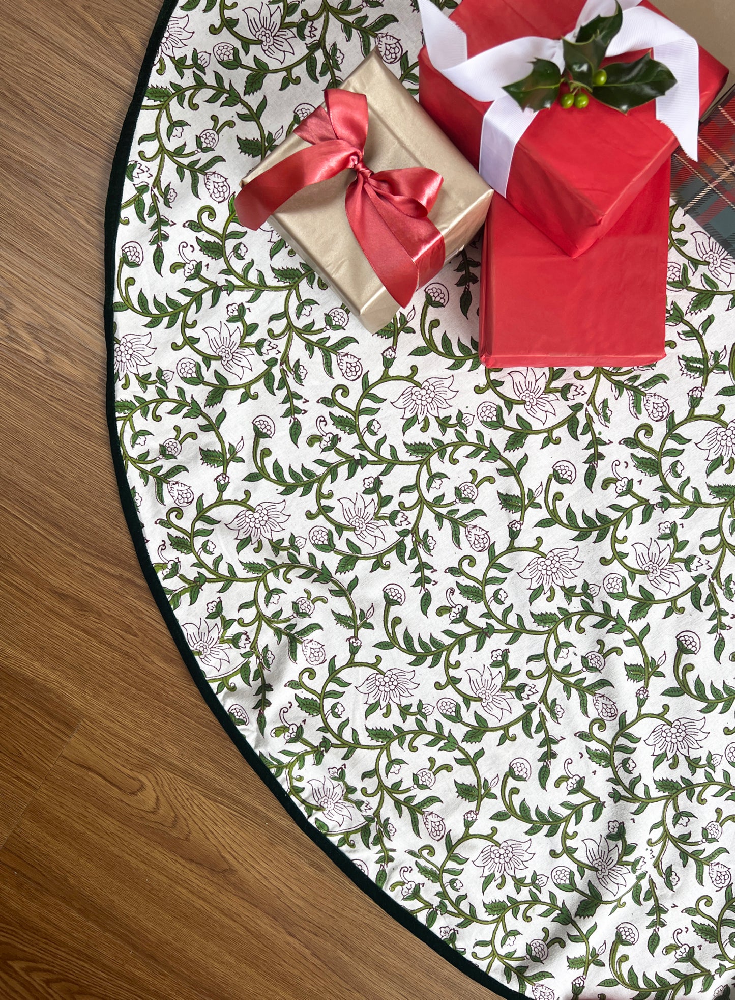 The simplest way to make your Christmas tree both chic and timeless, our hand block printed Christmas Tree Skirts would add a classic touch to your home.  