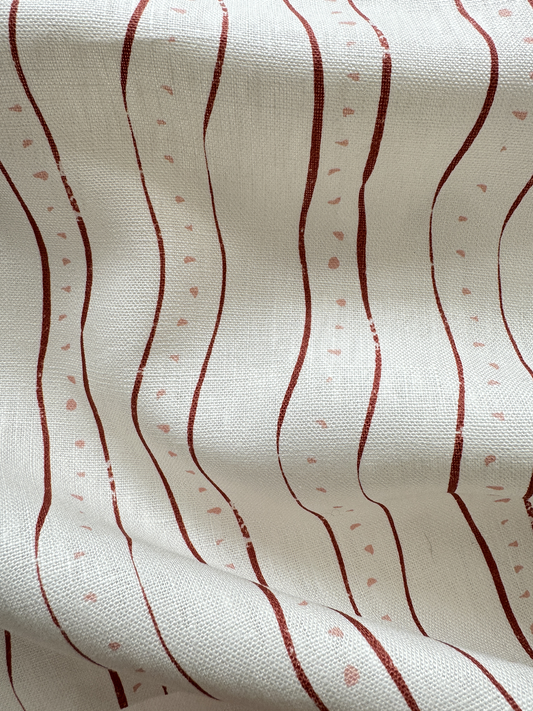 Rayure, Burgundy Linen Fabric