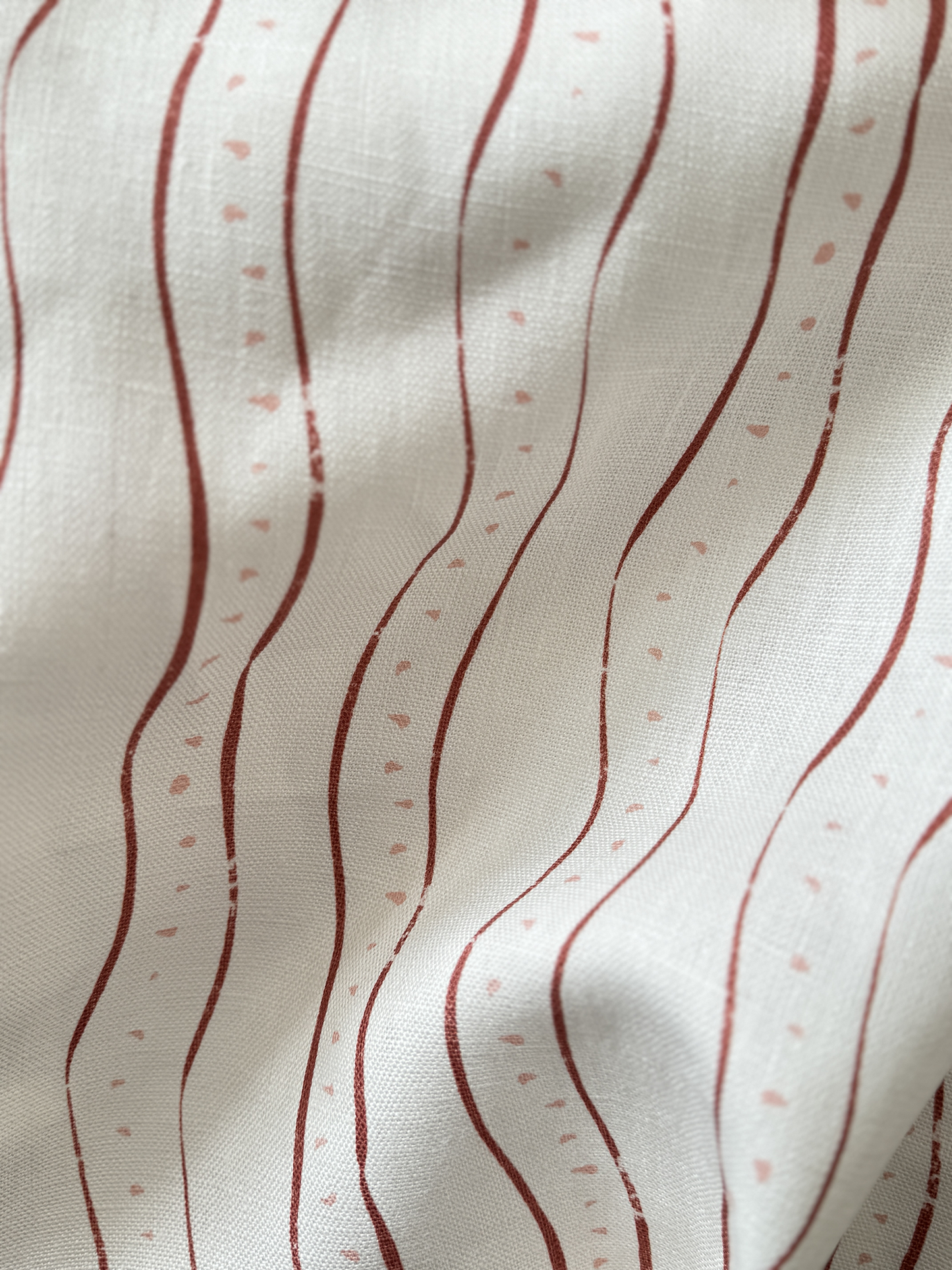 Rayure, Burgundy Linen Fabric