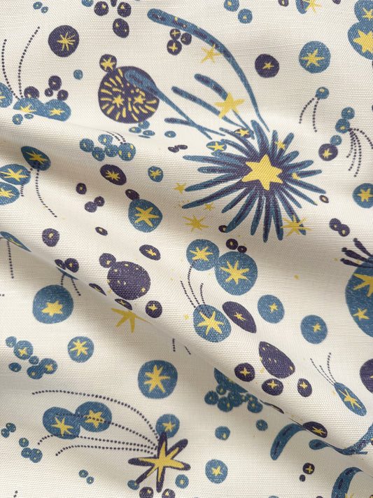 Solaris Linen Cotton Fabric Denim Blue