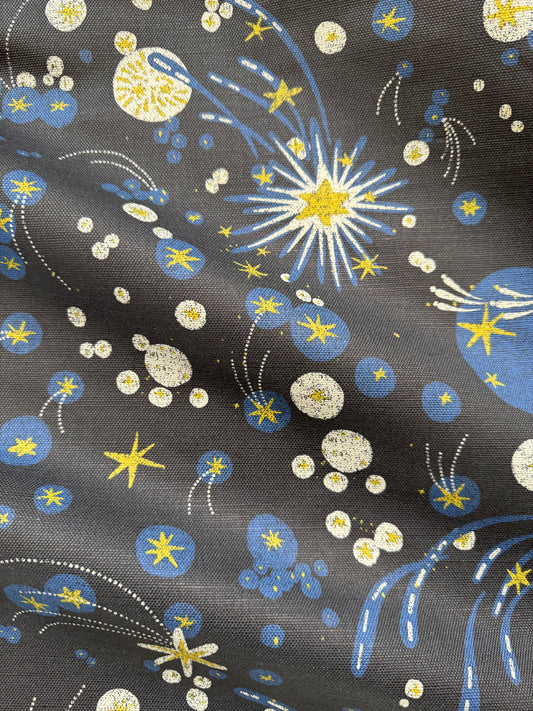 Solaris Linen Cotton Fabric Ink Blue