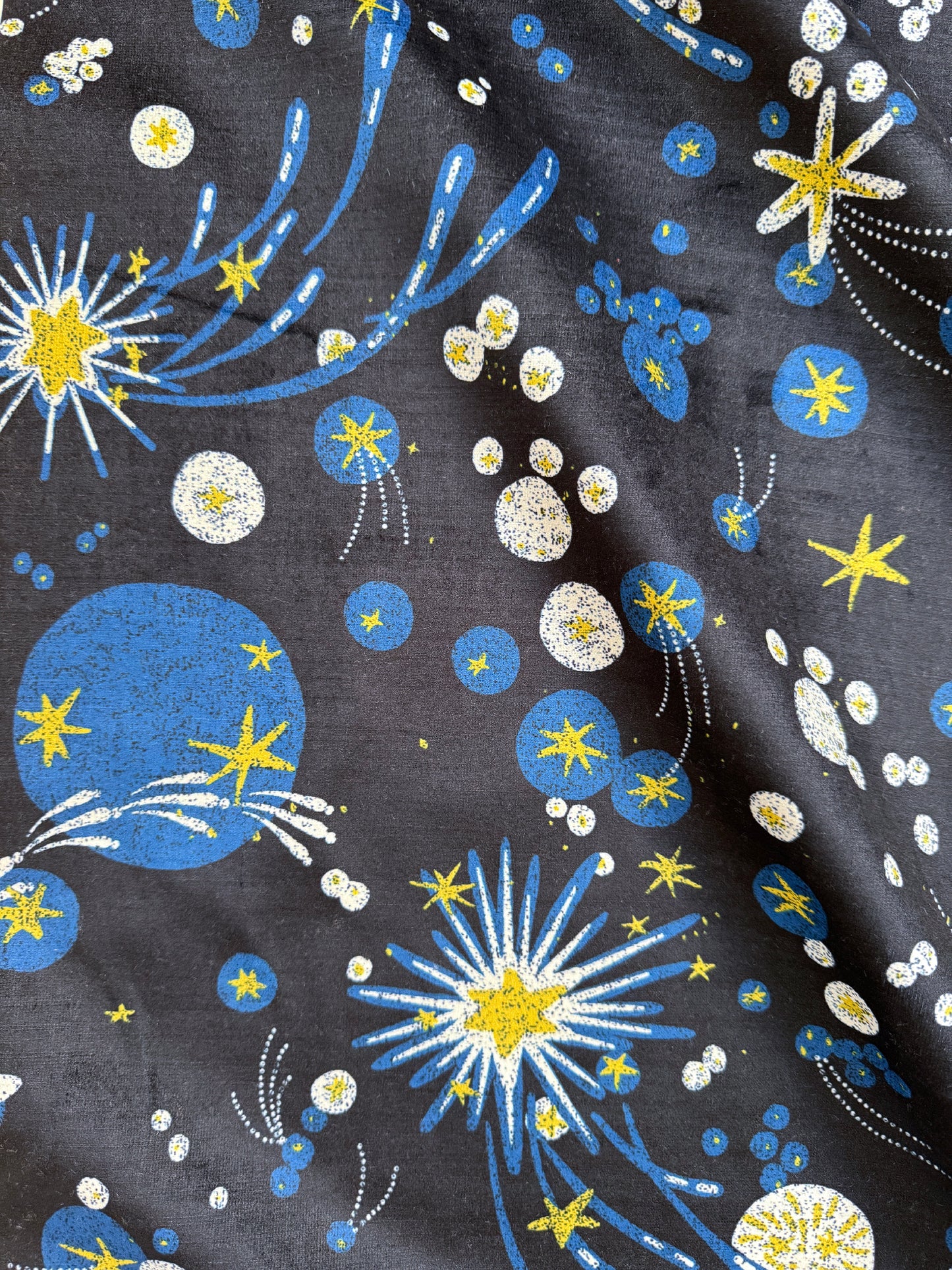 Solaris Velvet Fabric Ink Blue