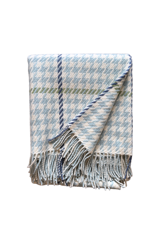 Houndstooth in Blue Throw