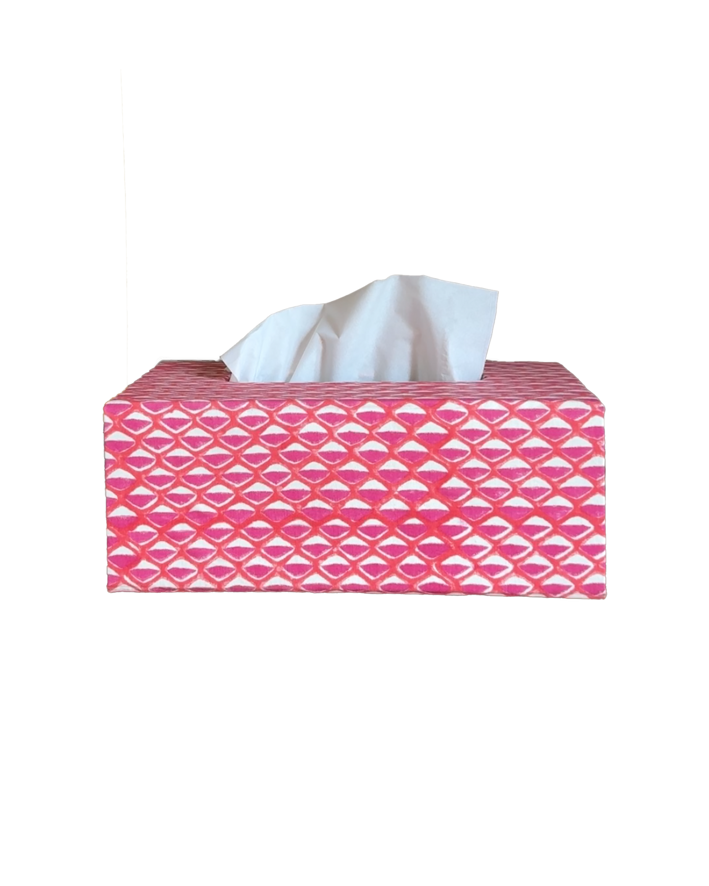 Rectangular Tissue Box Cover, Pink Mesh