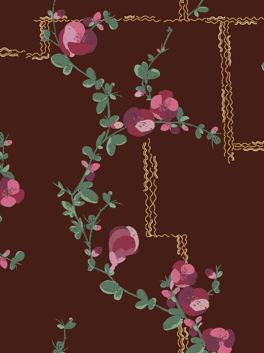 Coco - Wallpaper - Fuchsia on Brick
