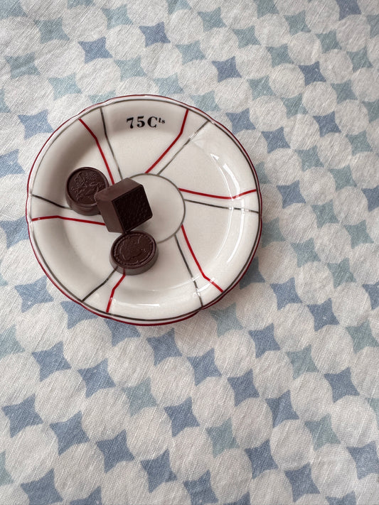 French Tip Trinket Dish - Red and Silver