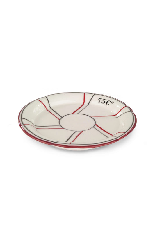 French Tip Trinket Dish - Red and Silver