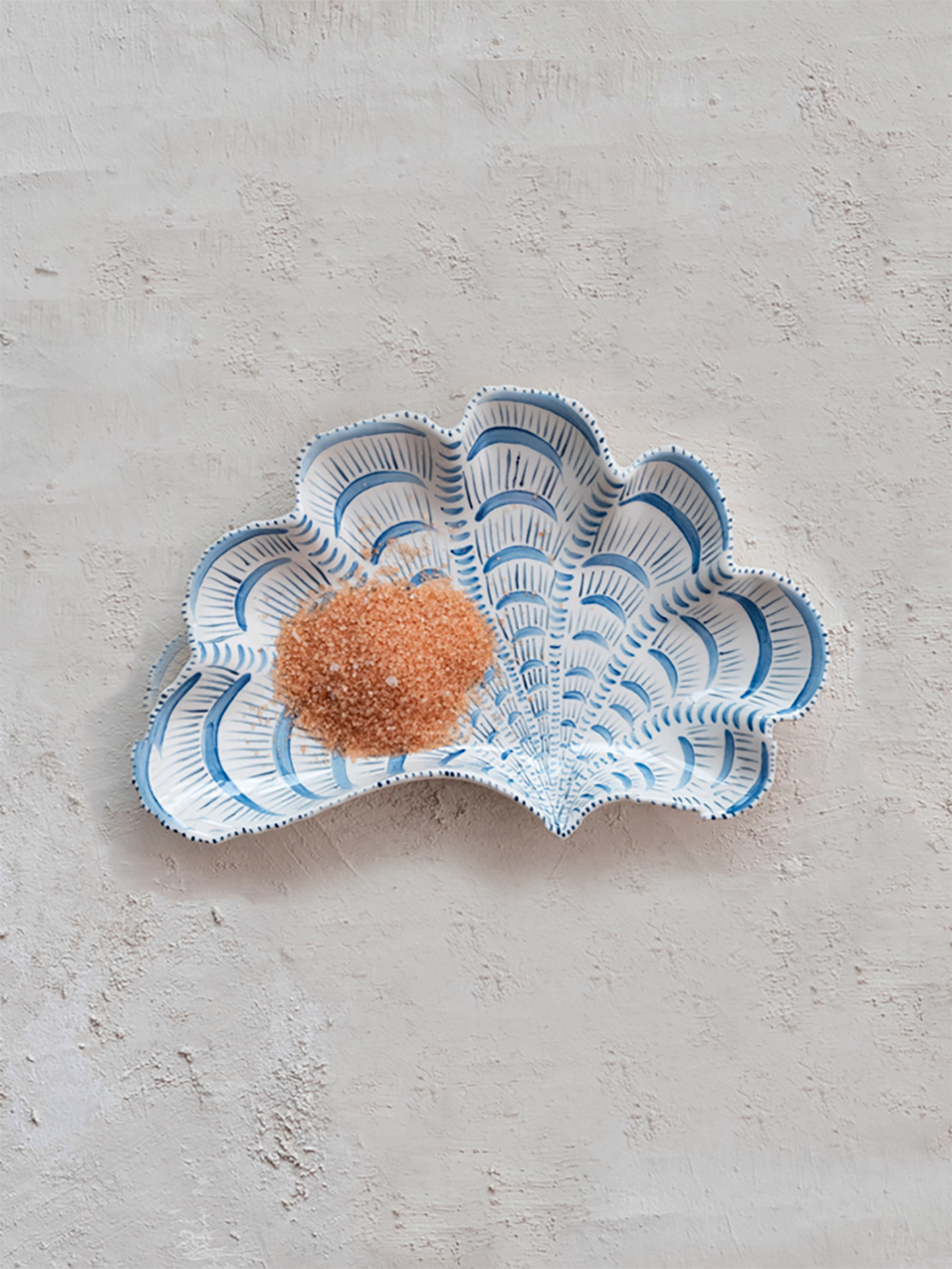 Hand-Painted Clam Shell Shaped Plate