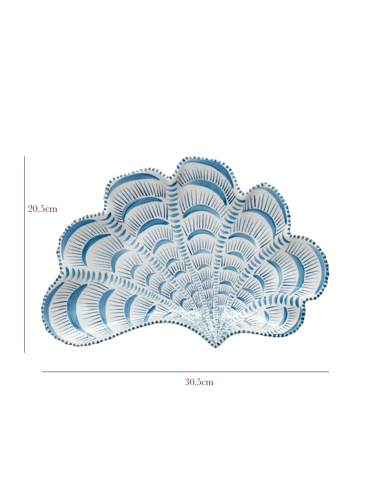 Hand-Painted Clam Shell Shaped Plate