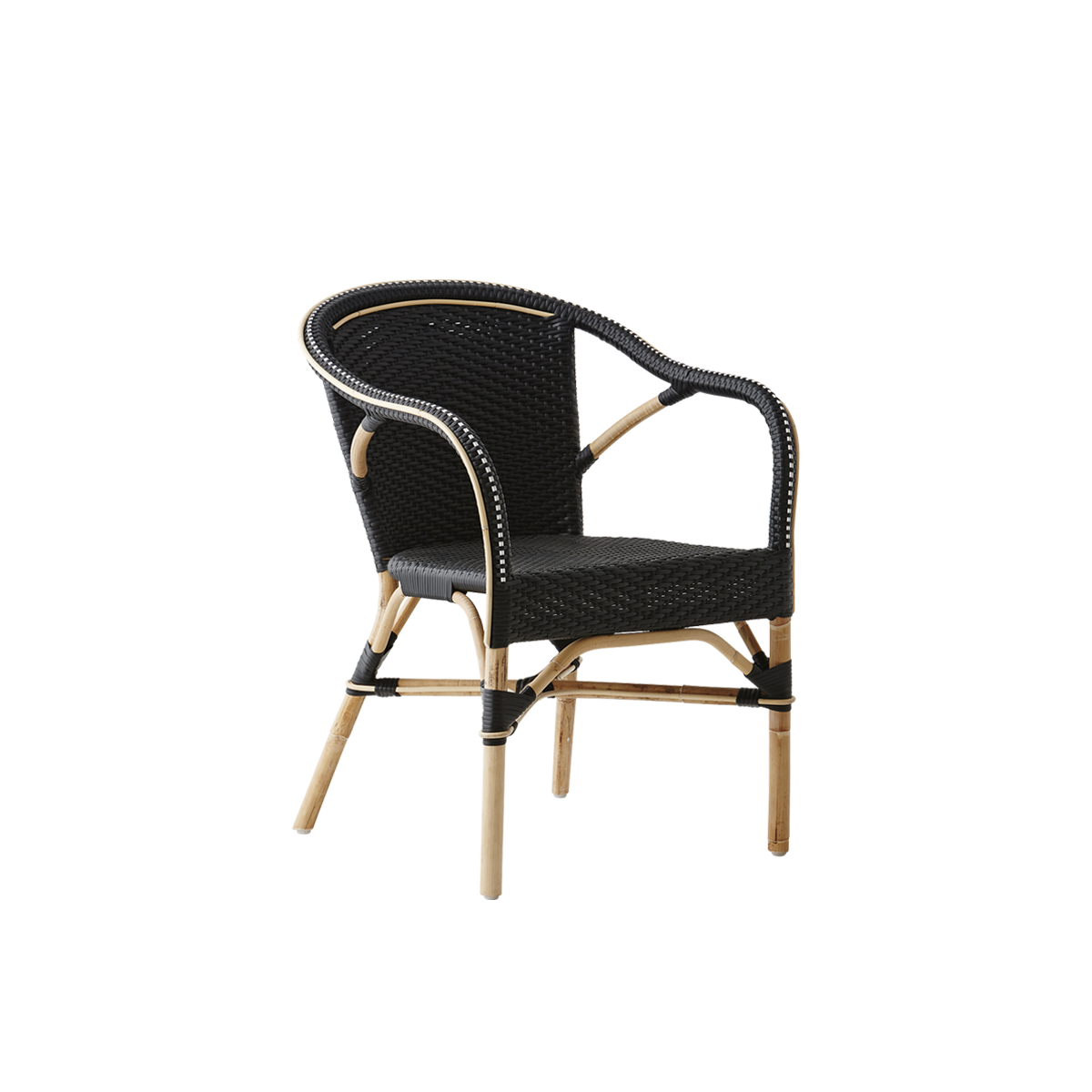 Madeleine Rattan Dining Armchair - Black