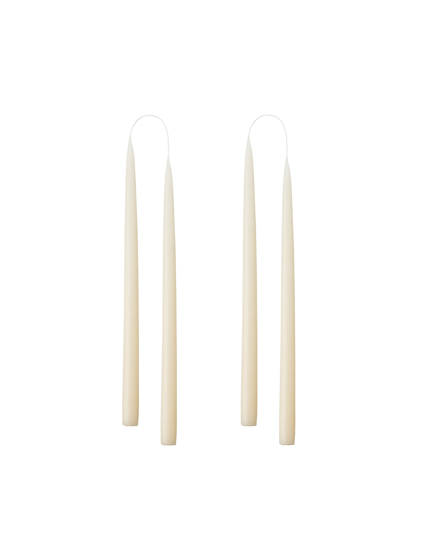 Set of 4 Taper Dinner Candles, Off White