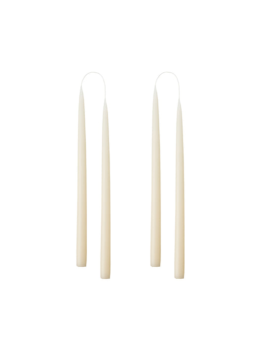 Set of 4 Taper Dinner Candles, Off White