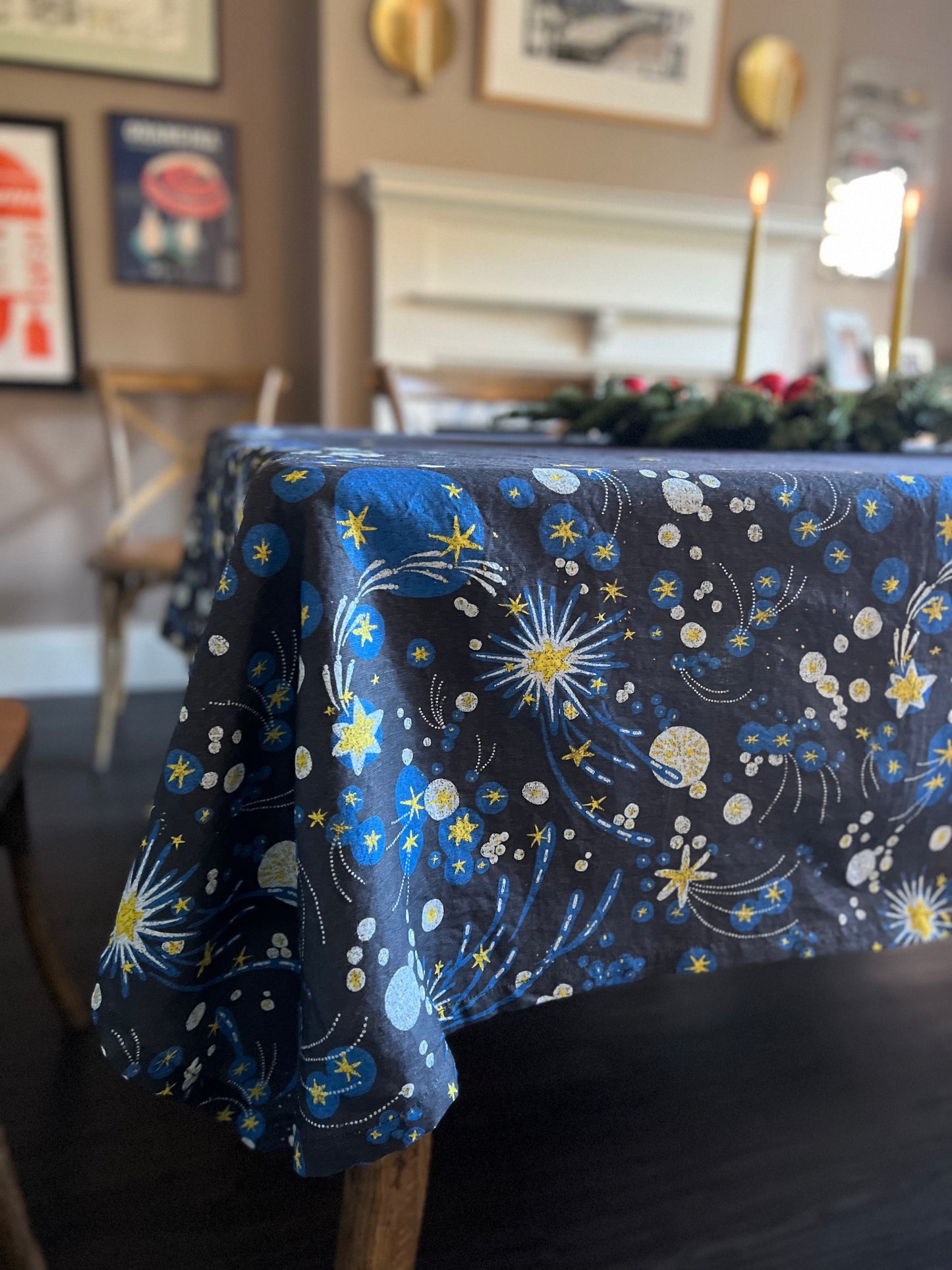 Christmas table decor tablecloth modern and fun