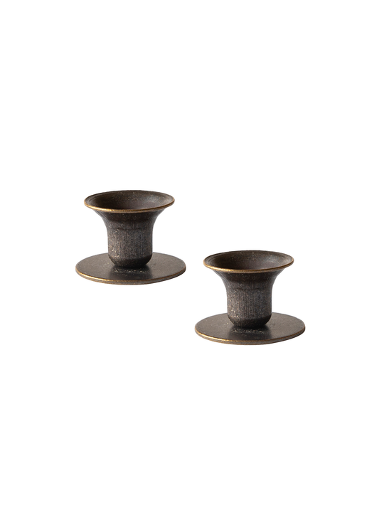 Bell Candle Holders in Antique - Set of 2