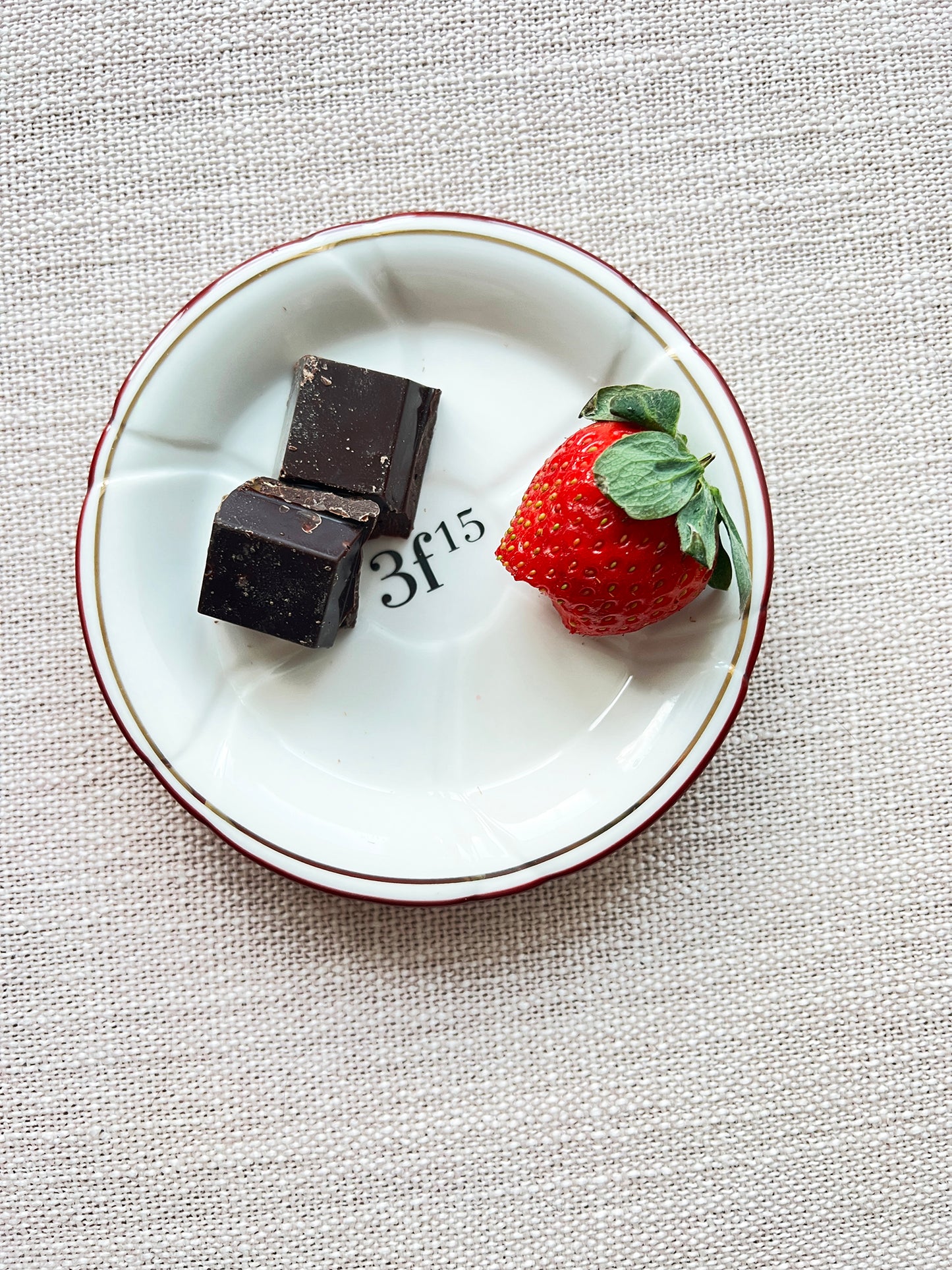 French Tip Trinket Dish - Red and Gold